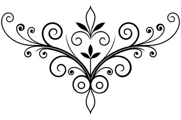 Elegant floral underline silhouette vector illustration perfect for decorative designs and printable projects