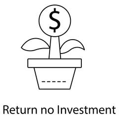 Return on Investment (ROI) Icon. Vector Icon Design