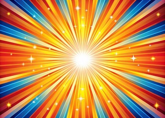 Obraz premium Vibrant Sunburst Vector Design with Radiating Lines and Bright Colors for Backgrounds and Graphics