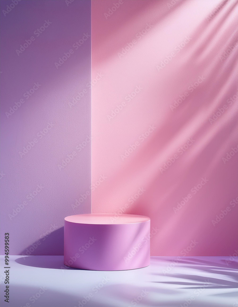 Wall mural abstract studio multicolor pastel background for product presentation. empty room with shadows of wi