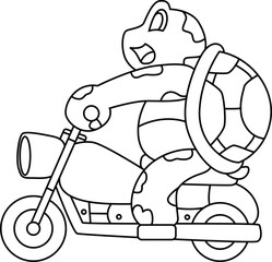 Turtle Motorcycle Animal Vector Graphic Art Illustration