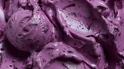 Fototapeta premium Close-Up of Plum Ice Cream with Aromatic Cardamom Seeds on White Background