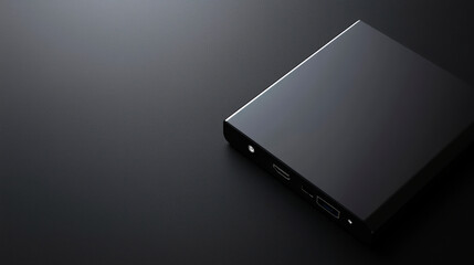 Hard Drive On Smooth Matte Black Surface For Data Storage