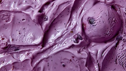 Obraz premium Close-Up of Plum Ice Cream with Aromatic Cardamom Seeds on White Background