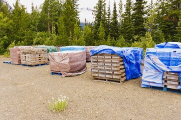 Mine diamond drill core stacks.