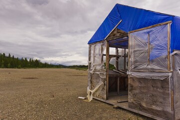 Abandoned mine drill core shed.