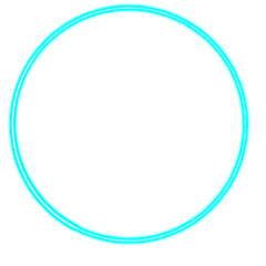 Blue neon light circle