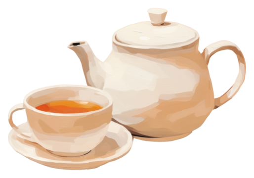PNG Tea teapot drink cup.