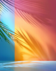 Render de estudio para presentaci&oacute;n de producto. Fondo de lineas con patrones, degradados y reflectores. Ilustraci&oacute;n de entorno tridimensional
