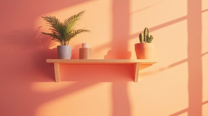 Elegant Shelf with Potted Plants