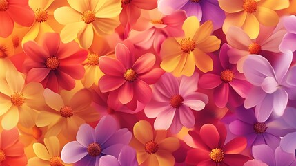 Obraz premium Colorful flower pattern background for design, wallpaper, or spring and summer decor