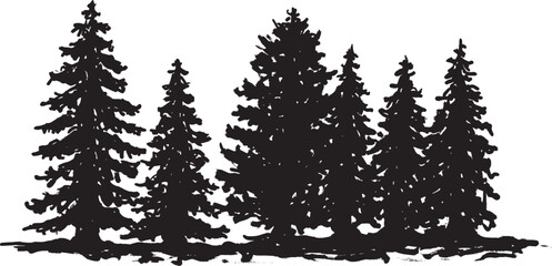 Hand-drawn tree illustration showcasing intricate branch details and natural textures