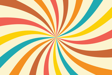 Retro sun background. Abstract summer pattern. Vector illustration