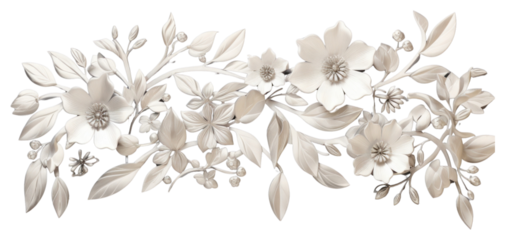 PNG Winter floral border flower silver plant.