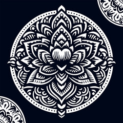 A vector representation of a hand-drawn mandala