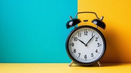 Black clock on background.