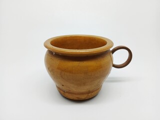 small wooden cup with handle