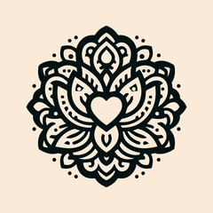 Easy coloring mandala design. Vector mandala with flowers. A decorative geometric mandala