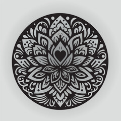 Easy coloring mandala design. Vector mandala with flowers. A decorative geometric mandala