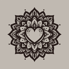 Easy coloring mandala design. Vector mandala with flowers. A decorative geometric mandala