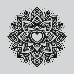 Easy coloring mandala design. Vector mandala with flowers. A decorative geometric mandala