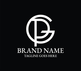 GP text initial letter monogram logo design template