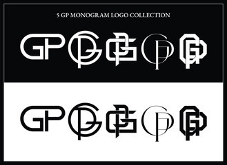 GP text  monogram logo collections 