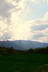 sunset in the mountains