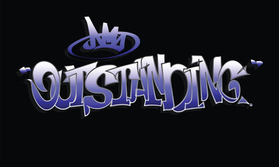OUT STANDING word graffiti tag style