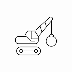 demolition crane icon sign vector