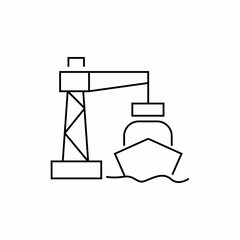 ship load port crane icon sign vector