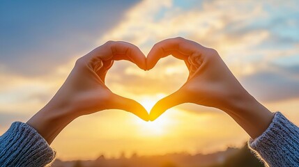 World Kindness Day Hands forming a heart shape, symbol of kindness and unity, no faces, soft pastel colors, isolated on white background