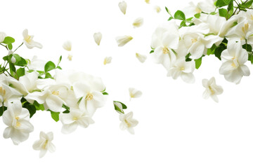 PNG  Photo of flying jasmine flowers blossom plant petal.