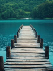 Serene Lake View from Wooden Pier