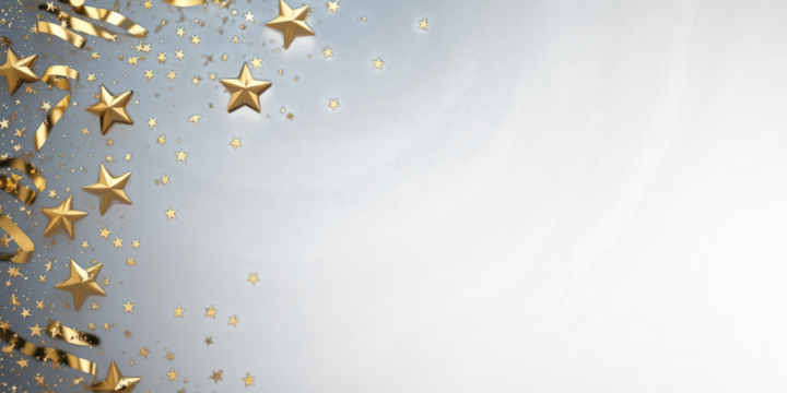 Illustration of golden stars and ribbons outdoors symbol nature.