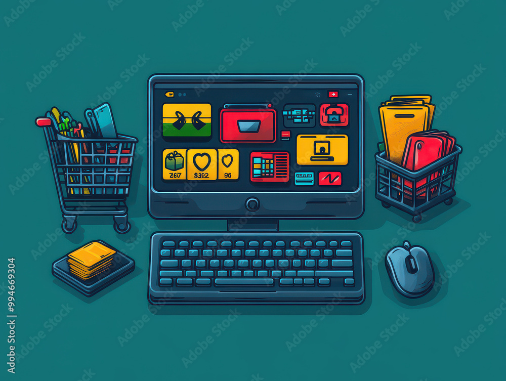 Fototapete targeted cyber monday search engine ads graphics illustrations to optimize visibility and drive traf