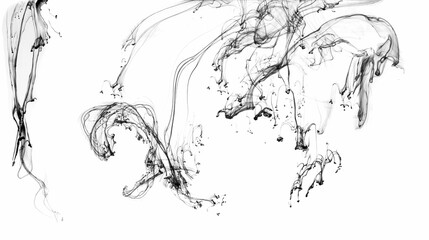 Obraz premium Black ink on a white background. 