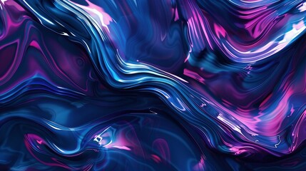 Obraz premium Abstract Swirling Liquid Surface in Vibrant Blue and Pink Hues