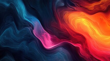 Obraz premium Vibrant abstract art features swirling colors of blue, pink, and orange, creating a captivating visual experience.