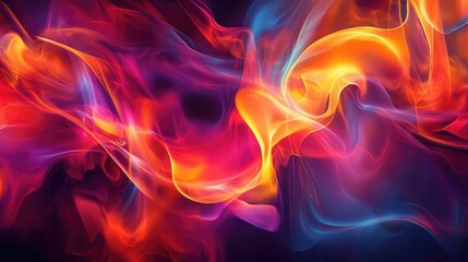 Fototapeta premium Stunning dynamic flame effects in bright, bold colors, blending innovative digital art techniques with abstract visual design