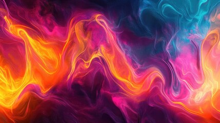 Fototapeta premium Stunning dynamic flame effects in vibrant colors, blending cutting-edge digital art techniques for a bold and abstract visual design