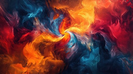 Fototapeta premium Stunning dynamic flame effects in vibrant colors, blending cutting-edge digital art techniques for a bold and abstract visual design