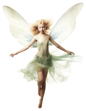 Dancing flying fairy angel.