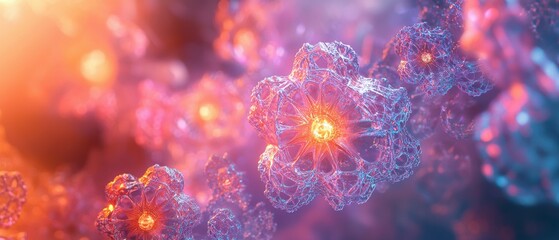 Fototapeta premium Dynamic Fractal Patterns: Mesmerizing Visuals for Medical Technology Banner