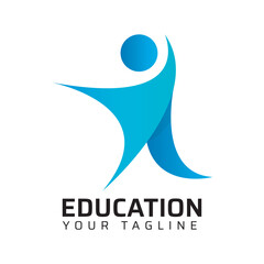 Premium Quality education college coaching academy abstract modern minimalist 3d colorful logo design template