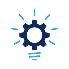 Innovation icon. Light bulb with cogwheel symbol