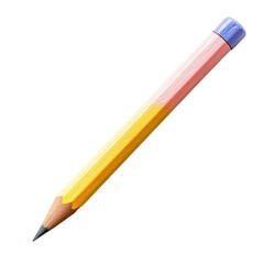Colorful pencil against a white isolated background. transparent background.