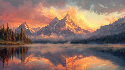Serene Mountain Reflection