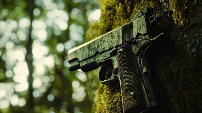 Abandoned Gun in Nature