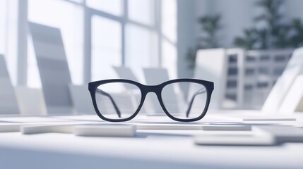 Eyeglasses on Desk